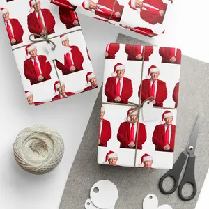 Trump Gift Wrapping Paper Christmas Trump 2025 MAGA Trump Christmas wrap Custom Xmas wrap Trump gift paper Custom wrapping , Best of gift, Meaningful gift,Wrapping Paper 2025.(Get 1 paper cutter when buying any 5 rolls)