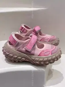 1 Color Tire Sole Sandals, Dopamine Sweet Cool Style, Contrast, Super Versatile, Perfect for Kids' Fashion
