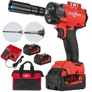 3-in-1 350N cordless impact wrench, compatible with M.18 batteries, lightweight and compact, suitable for home use.