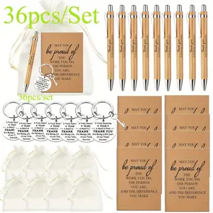 36-Piece Motivational Team Gift Set: Practical Multi-Function Pen, Notebook & Keychain Office Package, Employee Volunteer Appreciation Gifts to Boost Team Spirit, Stationery Office Supplies