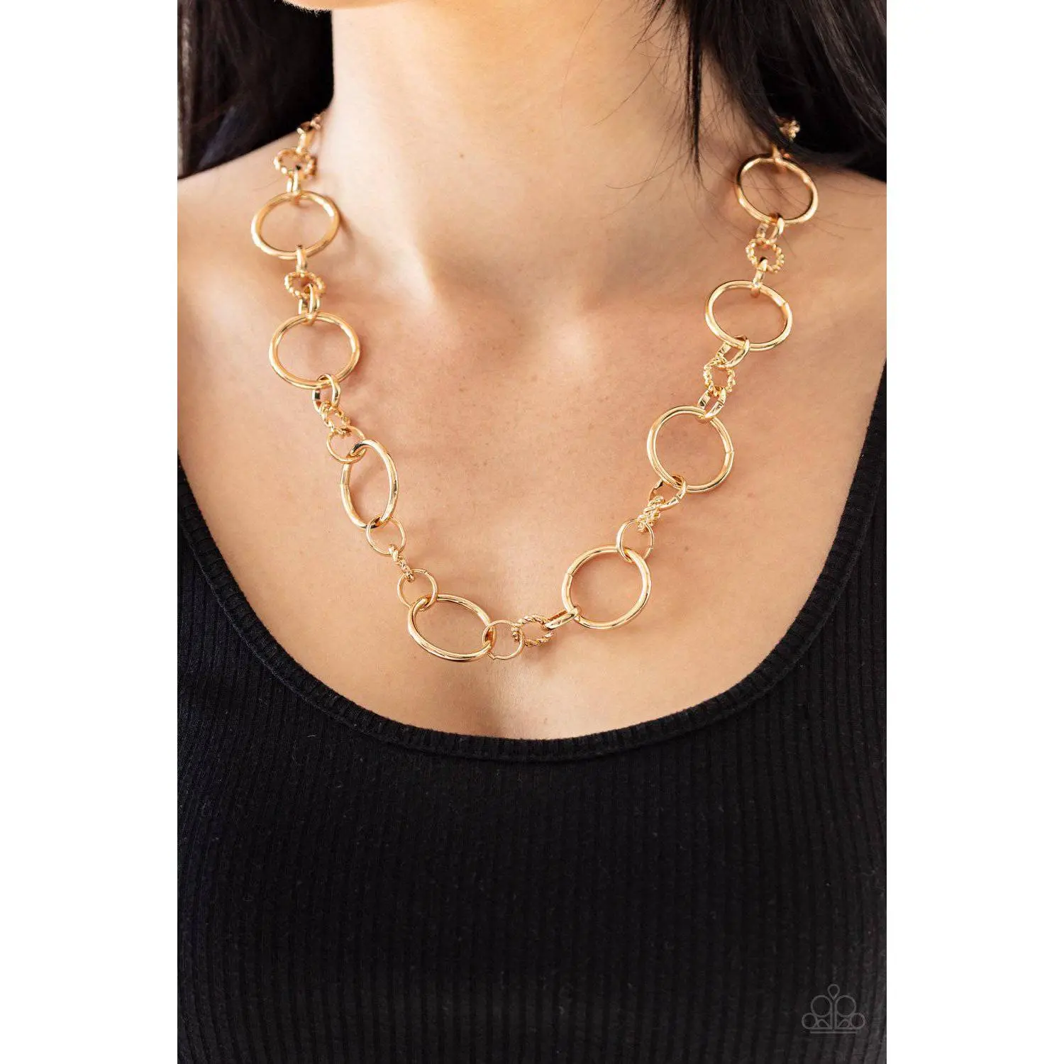 Classic Combo - Gold Hoops Necklace - Paparazzi Accessories