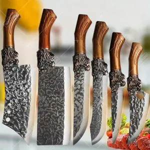6pcs Professional Kitchen Chef Knife Set Stainless Steel Butcher Boning Knife Cutting Knives Fish Knife Utensils for Kitchen
