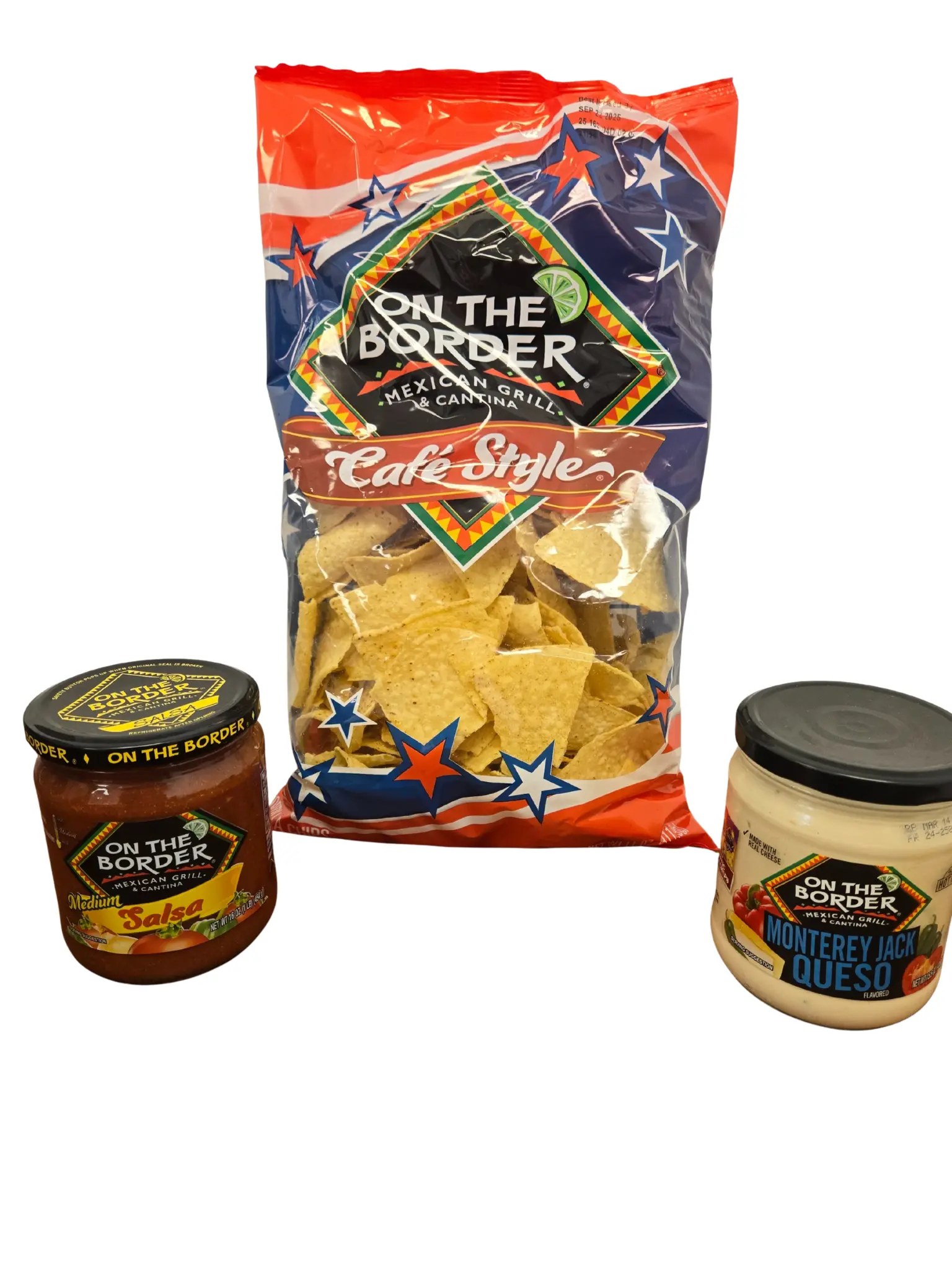 ON THE BORDER Ambient Chips and Dip Snack Set - Crispy-Crunchy, Salty, Savory Cheese-Focused Casual Snack Bundle