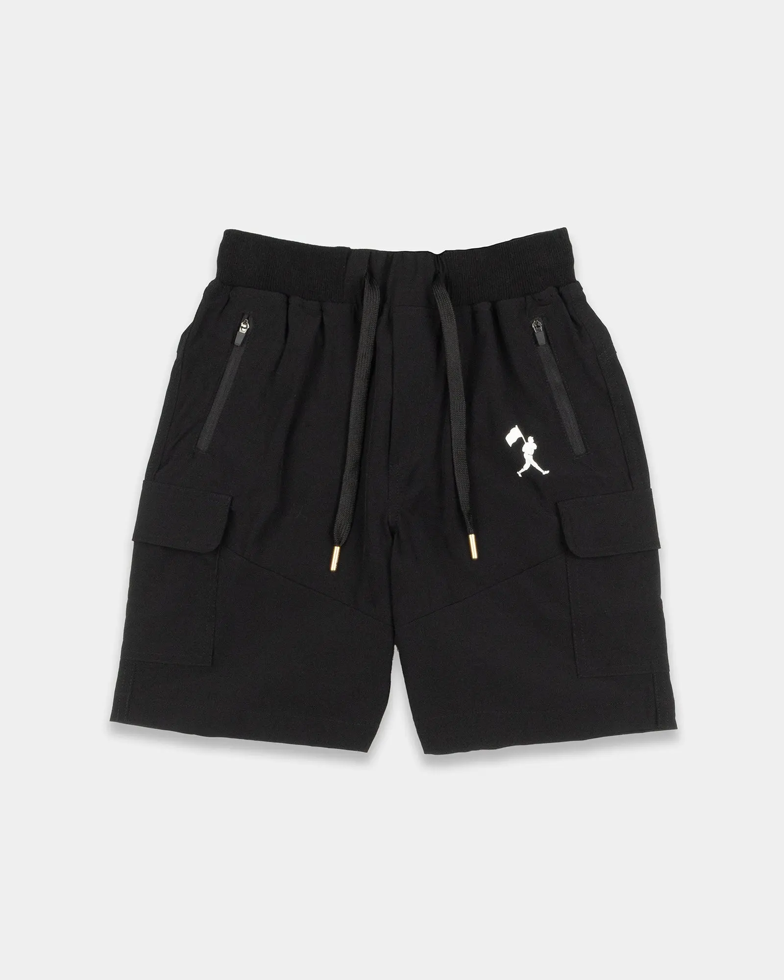 Youth's Athletic Cargo Shorts, Quick-Drying Nylon Spandex with Elastic Waistband and Pockets, 7-Inch Inseam, Breathable, Day, Casual, Fabric
