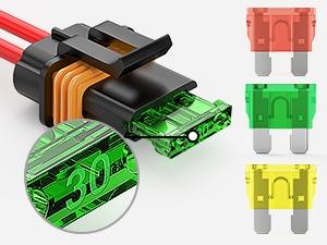 Nilight 6pcs Inline Fuse Holder 12AWG Waterproof ATC/ATO Blade Holder 20A 30A 40A Regular Heavy Duty in Line w/Cover Fits 1A to 30A Fuses for 12V Automotive Vehicles