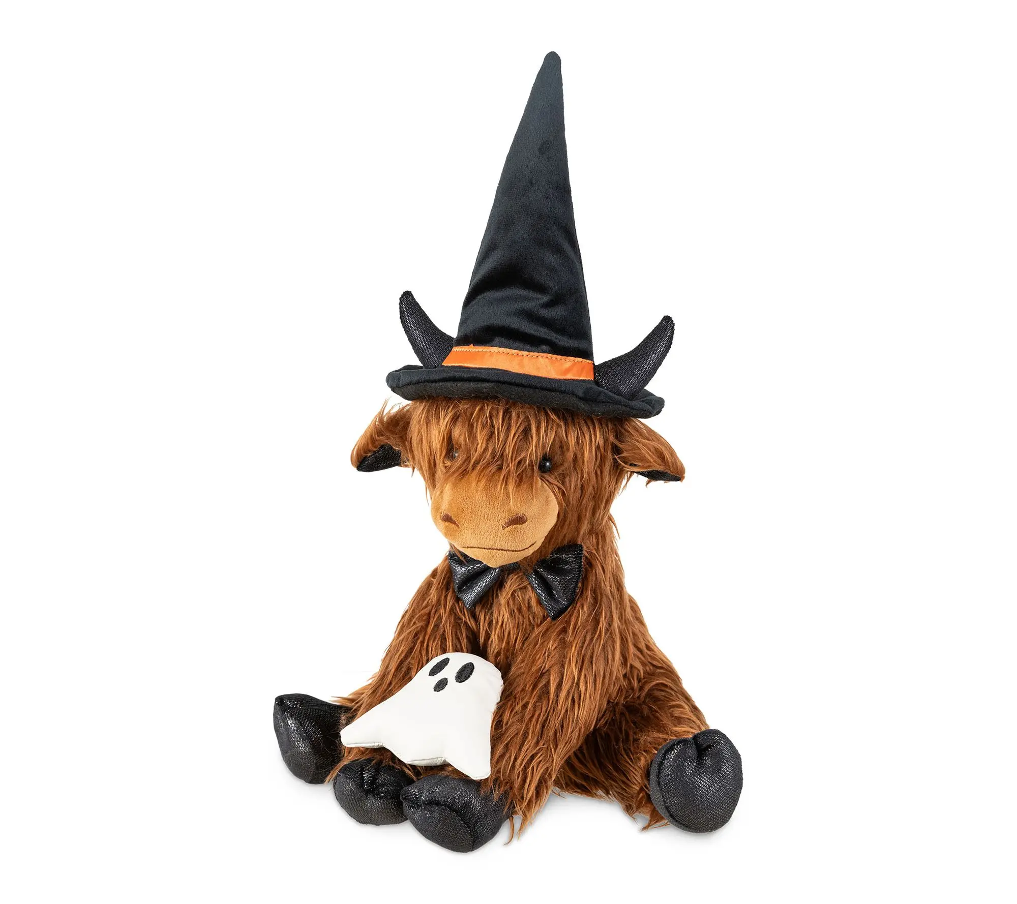 Glitzhome 19"H Halloween Fabric Highland Cow Shelf Sitter