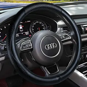 Heavy Duty Pure Cowhide Steering Wheel Cover,  Steering Cover with 15 Inches Universal Fit