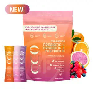 SUU Tri-Biotics Prebiotic Probiotic Postbiotic Variety Pack 9 Sachets for Digestive Mental Clarity & Vitality Support