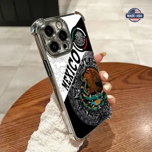 Cool Eagle Logo Pattern Four Comers Air Cushion Anti-drop phone case Suitable for iPhone 16 15 14 13 12 11 Pro Max Plus electroplated anti drop case Screen Protector Protection Protective Cover Smartphone Casing Cellphone Shockproof