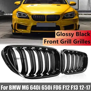 Front Kidney Grille Hood Grills For BMW 6 series F06 F12 F13  M6 640i 650i  2012-2017 Gloss Black Car Front Kidney Grille Grill