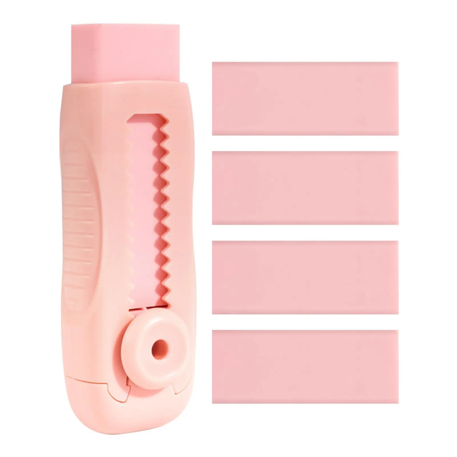 Pack Rubber Erasers Sliding Retractable Eraser Soft Cute Erasers Push Pull Large Pencil Eraser with Plastic Sleeve 4 Refill Eraser for Students Kids
