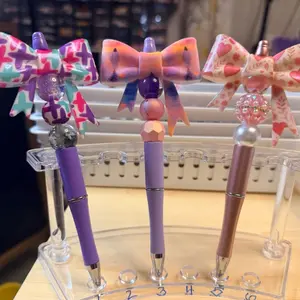 Handmade Beaded Bow Pens with Colorful Beads & Bow Designs for Stylish Writing in Vibrant Patterns Perfect Gift for Unique Writing Tools