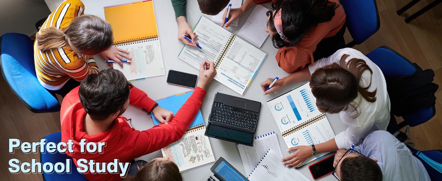 piral Notebook 8.5" x 11", A4 5 Subject College Ruled Notebook, 300 Pages 100GSM Thick Lined Journal for Office Supplies Desk Accessories, Work School Junk Journals for Women & Men with Removable Dividers OMEYA