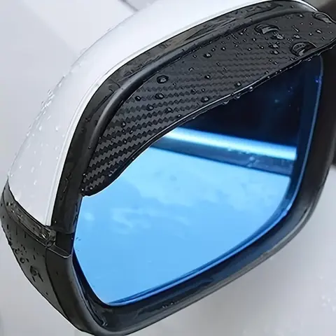 Car Rearview Mirror Rain Cover, Carbon Fiber Pattern Rearview Mirror Rain Cover, All-weather Sunshade & Snow Protector for Vehicles, Automotive Car Accessories