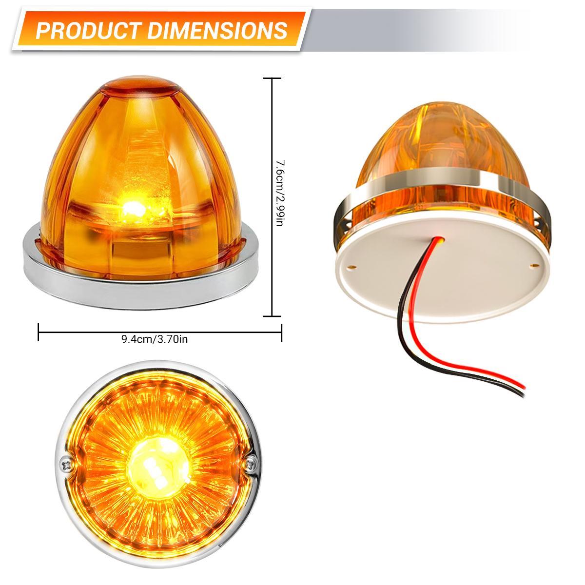 2PCS LED Watermelon Lights Truck Car Side Marker Light pick up Truck Clearance Lamp Turn Signal Indicator Lamp for Lorry Trailer