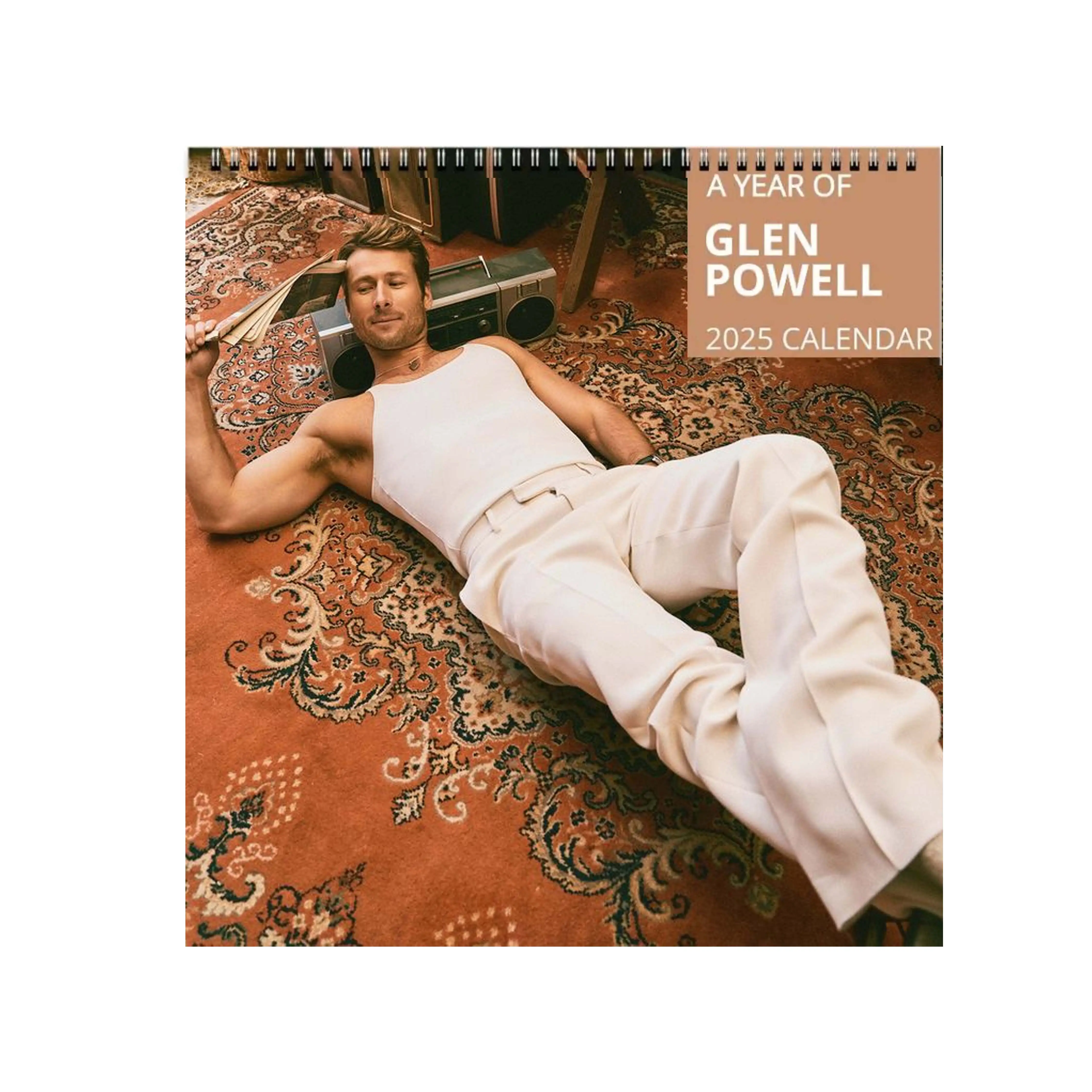 Glen Powell 2025 Wall Calendar Planner, If You Feel It Chase It Twisters Monthly Planner, Gift For Her, Celebrity Merchandise, Celebrity Crush Merch