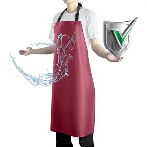 Waterproof Apron with Comfortable Adjustable Bib Rubber Vinyl Dishwasher Heavy Duty Apron for Men Women Dishwashing