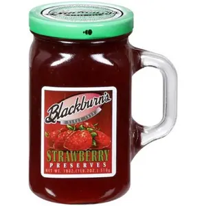 3x Blackburn's Jelly Strawberry - Fruit Spread Jam Preserves Toast Topping Breakfast Condiment Kitchen Pantry Staples Gourmet Sweet Treat Jar Dessert Ingredient Glaze Smooth Texture Spreadable Food 18oz Bulk Lot Bundle Wholesale Pack