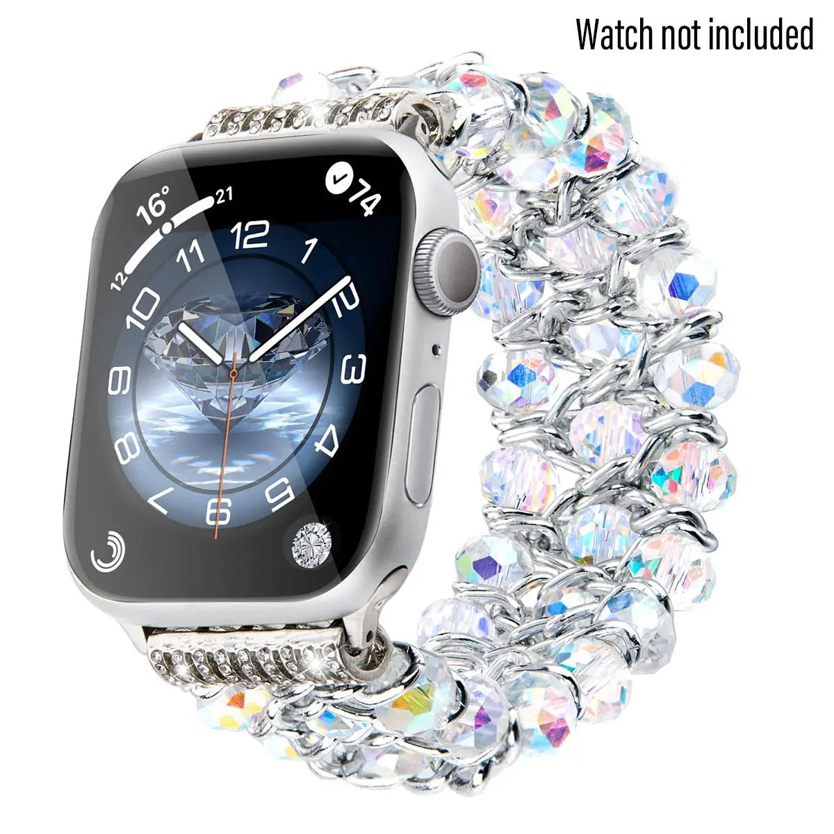 Shiny Bead Replacement Watch Band, Faux Pearl Decor Watch Band, Watch Band for Apple Watch, Wearable Accessories for Apple Watch Ultra Series SE 9 8 7