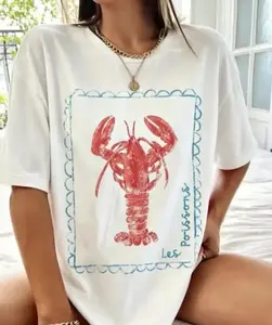Lobster Graphic Tee, Funny Lobster T-Shirt, Coastal Seafood Lover Shirt, Beach Summer Ocean Tee, Nautical Animal Lover Gift Shirt for Men Women