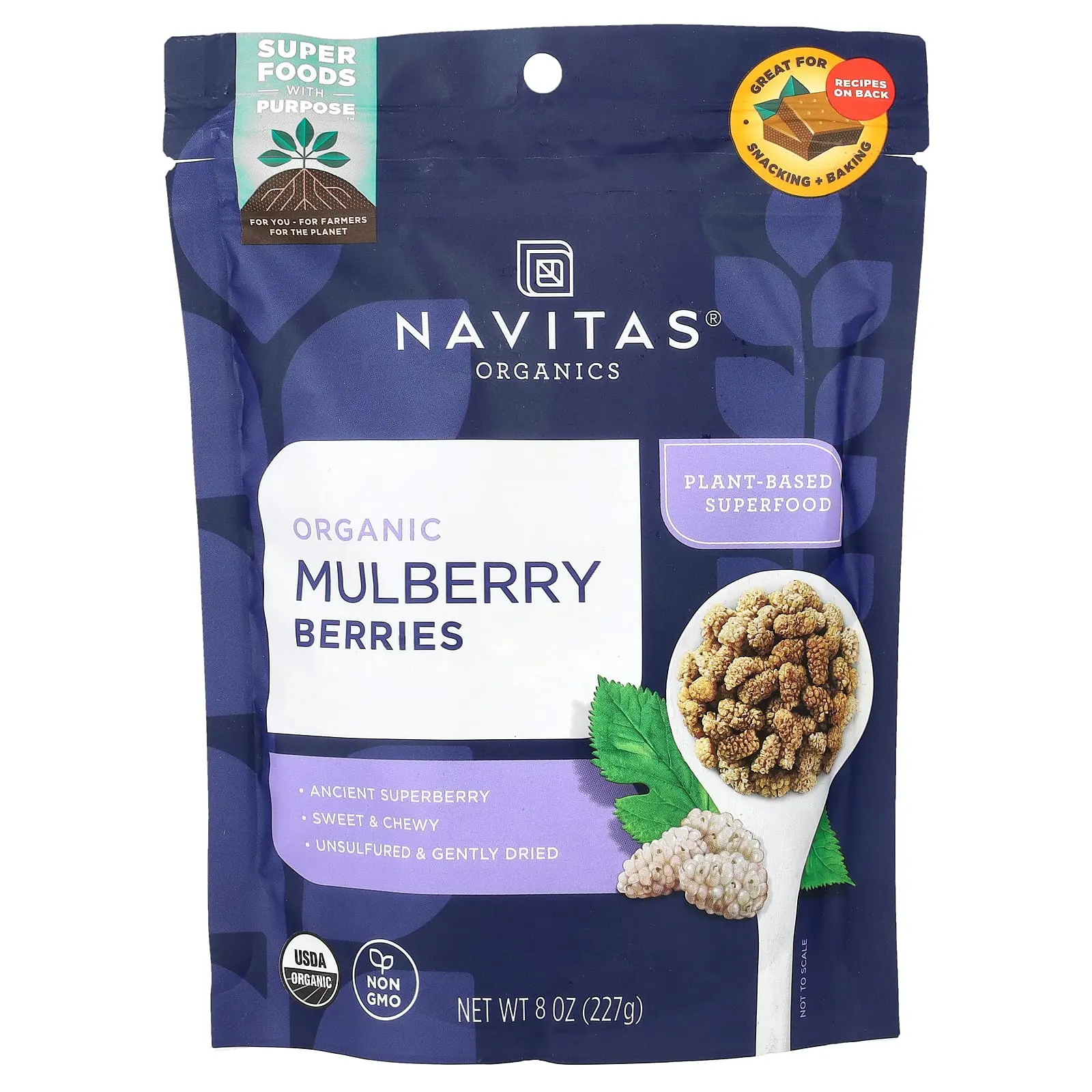 Navitas Organics Organic Mulberry Berries, 8 oz (227 g)