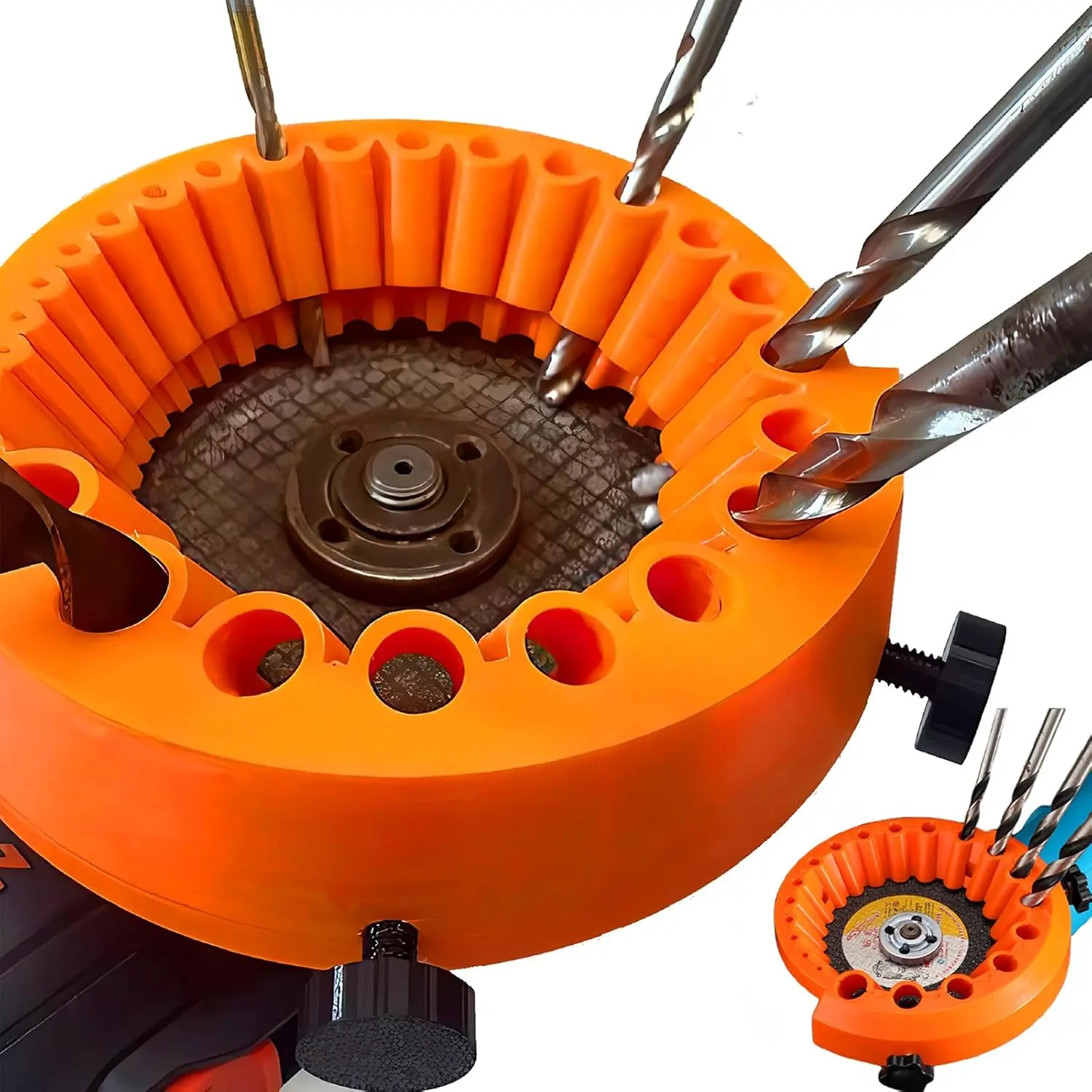 Drill Bit Sharpener, Power Drill Bit Grinding Attachment for DIY Woodworking, Multipurpose Sharpening Jig for 125mm 5-inch Angle Grinders, Sharpens 2 to 13mm Drill Bits, Portable Drill Repair Kit, Power Tools