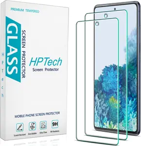 HPTech (2 Pack) Designed for Samsung Galaxy S20 FE, Galaxy S20 FE 5G, Galaxy S20 FE 5G UW Tempered Glass Screen Protector, 9H Hardness, Support Fingerprint Reader, Case Friendly