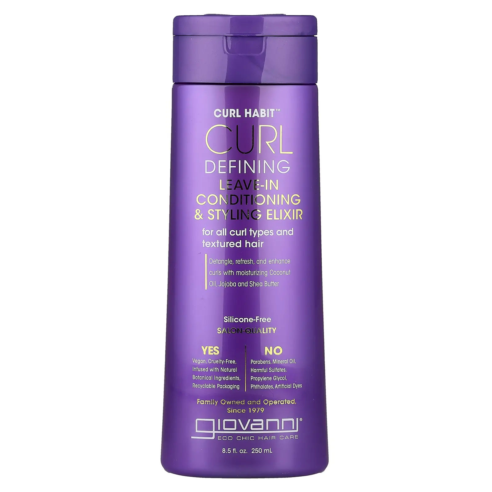 Giovanni Curl Habit™, Curl Defining Leave-In Conditioning & Styling Elixir, For All Curl Types and Textured Hair, 8.5 fl oz (250 ml)