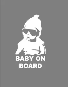 Picniva Baby On Board Sticker for Cars  Funny Cute Safety Caution Vinyl Decal Sign