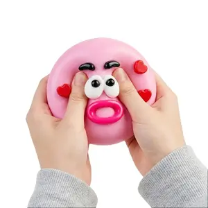 DIY Niqu Creative Dog Face Transformation Slow Rebound Stress Relief Ball TPR Soft Rubber Venting Toy Children and Adult Stress Relief Gadget, Soft, Cute, Squeezable Desktop Decoration Gift