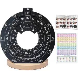 Circle of Fifths Wheel Metal Melody Tool Chord Wheel with Stand Holder -  Theory Learning Tool for Guitar Piano Musicians Songwriting