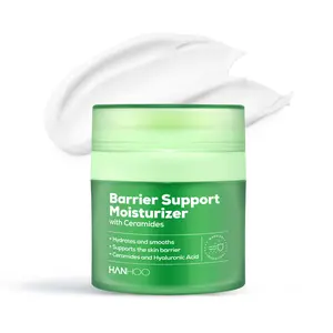 Hanhoo Korean Beauty Barrier Support Moisturizer with Ceramides & Hyaluronic Acid 1.7 Fl Oz Soothes Repairs Skin Barrier Gel Cream for Acne Prone Skin Daily Hydrating Restore