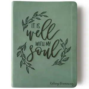 PERSONALIZED NLT Journaling Bible - Green - It is Well With My Soul - Add Your Name - CUSTOM