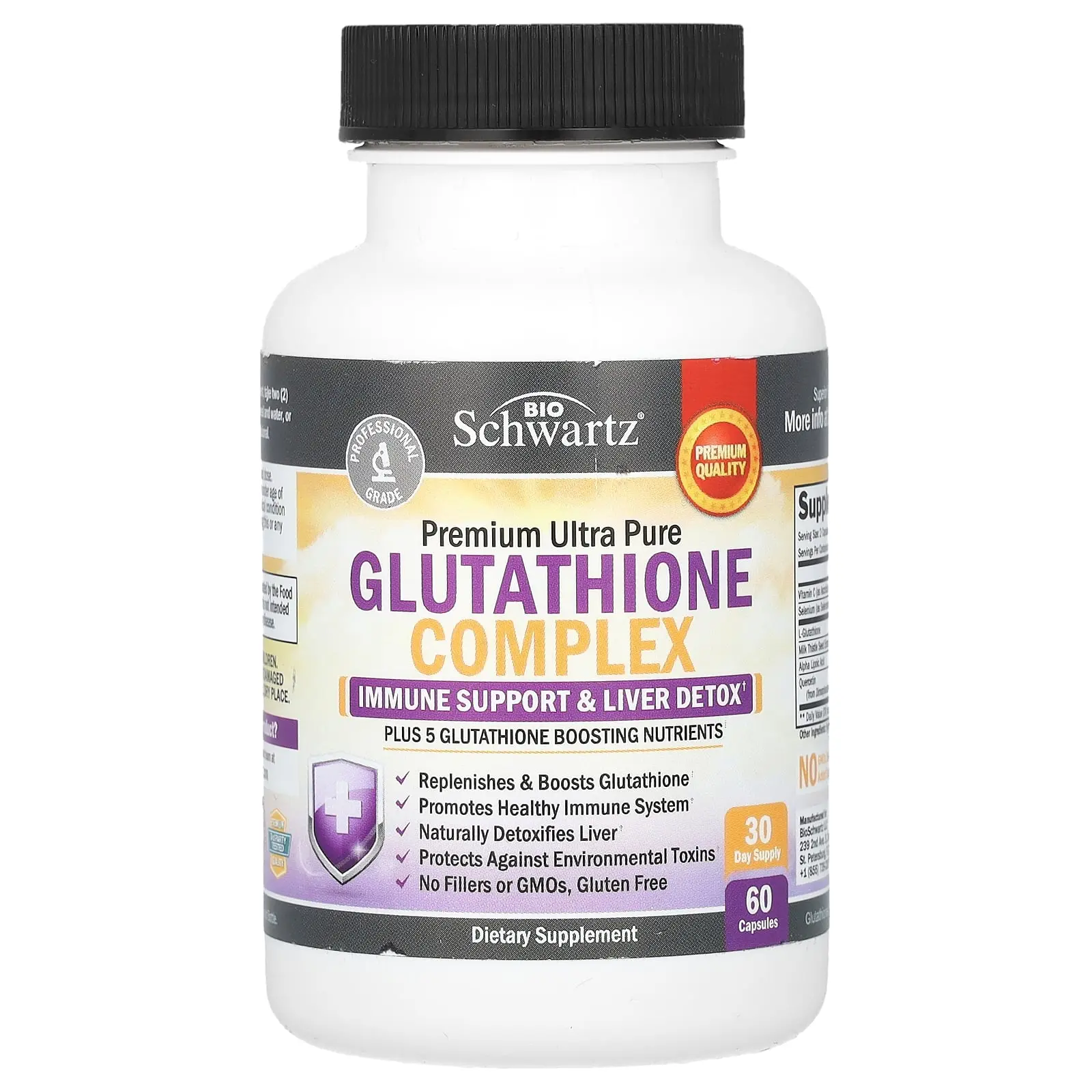 BioSchwartz Premium Ultra Pure, Glutathione Complex, 60 Capsules