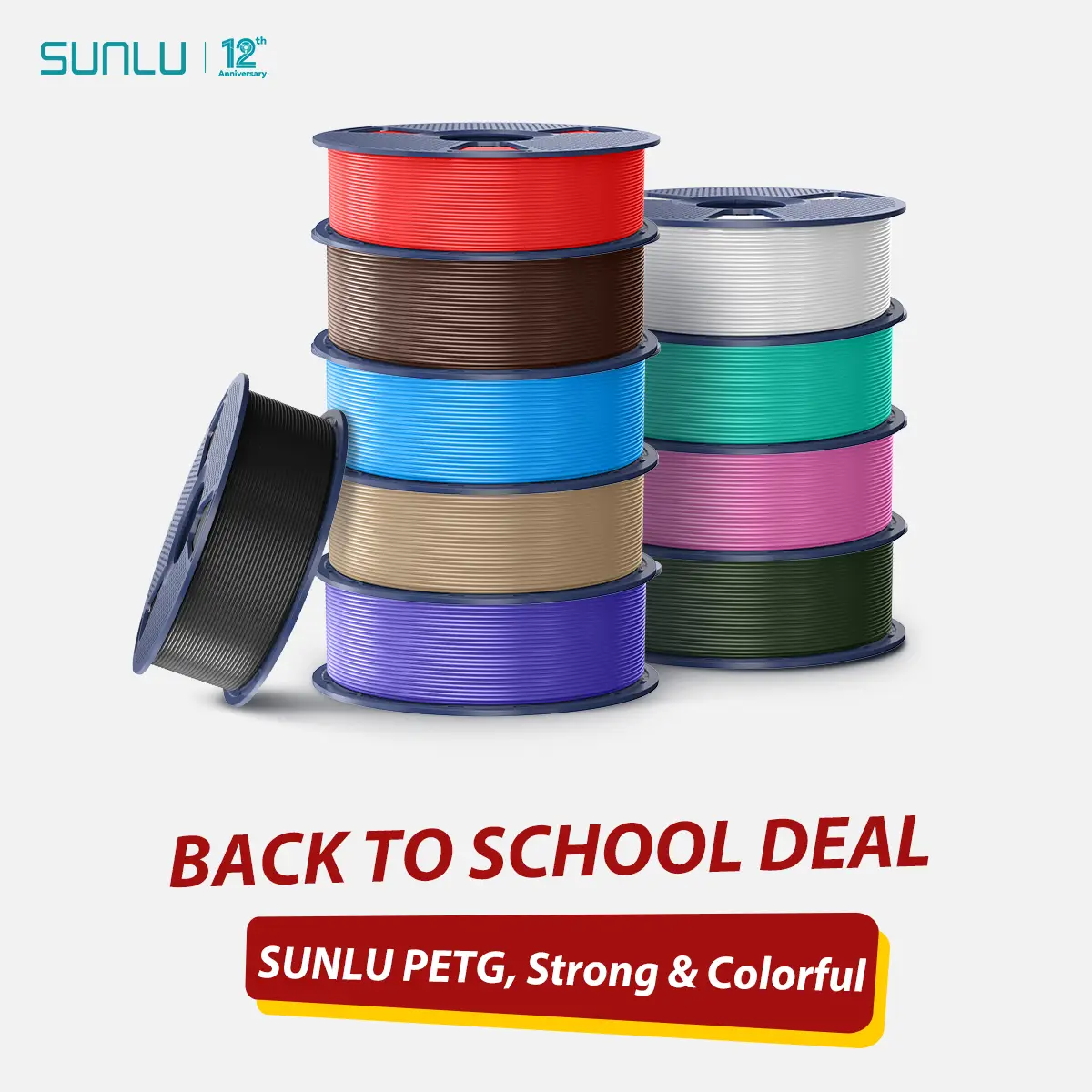 SUNLU PETG Durable & Accurate Filament 1.75mm 1KG | No-Clog for Robust 3D Prints