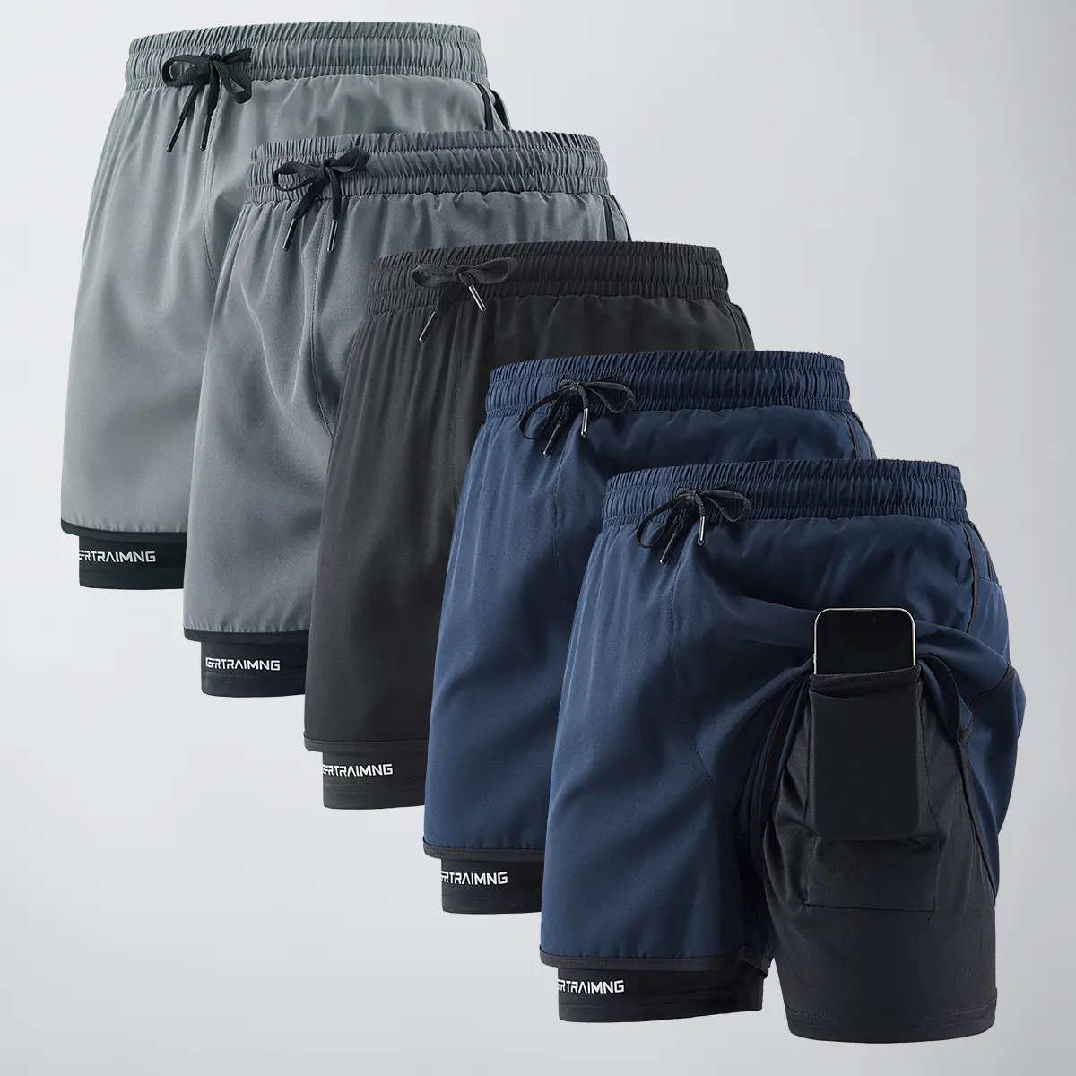 Men's sports shorts with side pockets, elastic waistband, and lightweight stretch fabric, suitable for running and casual wear - compression shorts | Gray running shorts | Fashionable sports shorts | Comfortable fit Men's sports shorts with side pockets, elastic waistband, and lightweight stretch fabric, suitable for running and casual wear - compression shorts | Gray running shorts | Fashionable sports shorts | Comfortable fit