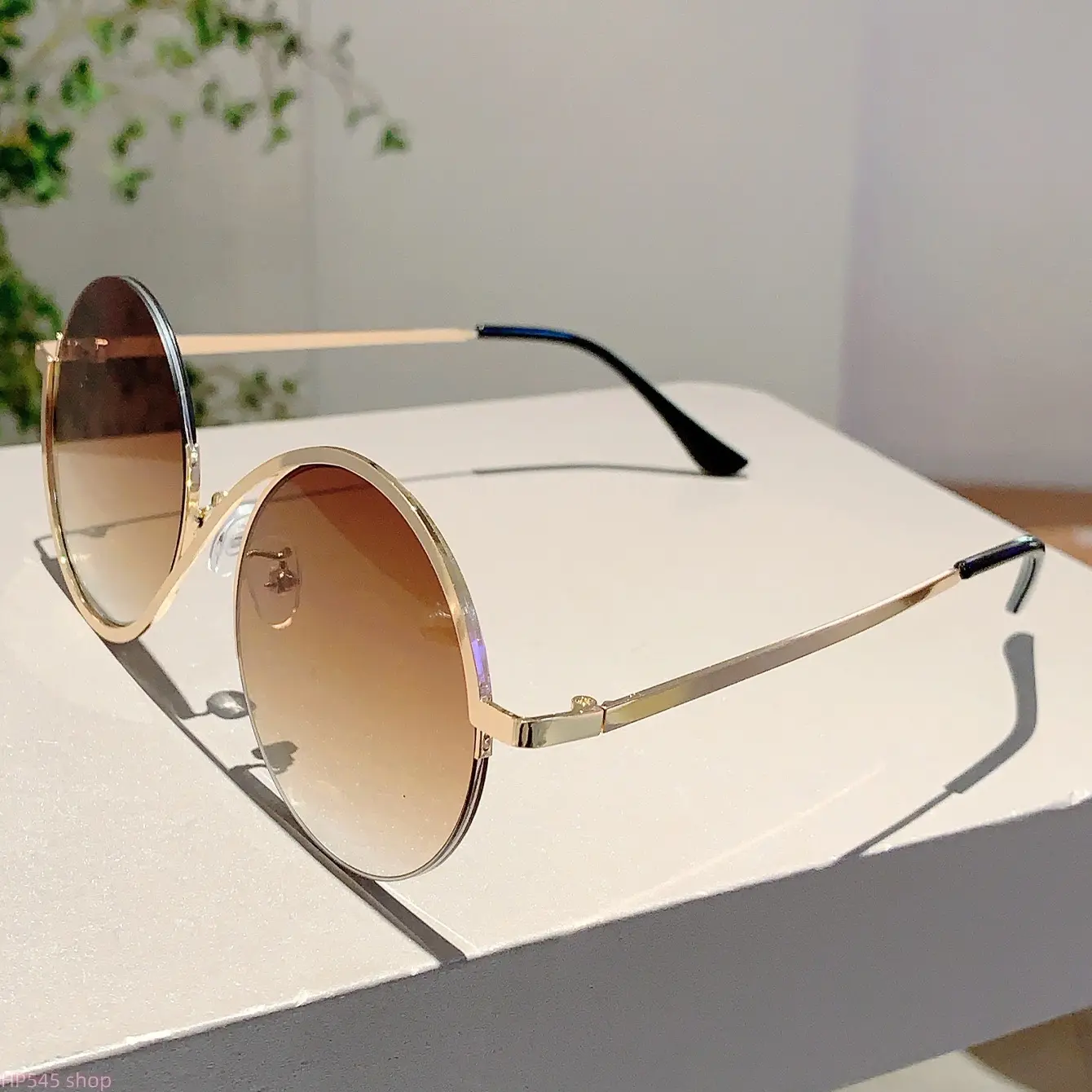 Unisex Oversized Round Full Rim Sunglasses - Blush Pink Minimalist Statement Frame, Cycling Ready, Daily Wear, Glasses Trend homedecor, Pink-Gradient Purple