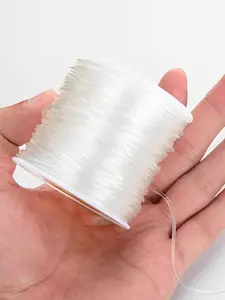50-100Meters 0.5-2mm Elastic Cord String Round Transparent Elastic Thread For Jewelry Making Diy Bracelet Necklace Beaded Accessories Adjustable Transparent Wire