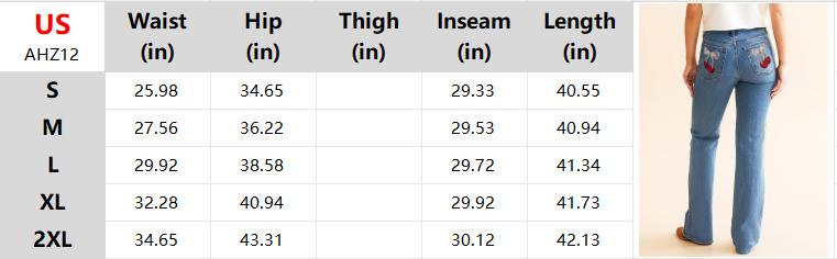 Women's Fashion Hot Girl Cherry Embroidery Denim Pants Jean Womenswear Elastic Waist Wide Leg Y2K Cute Streetwear Bottoms