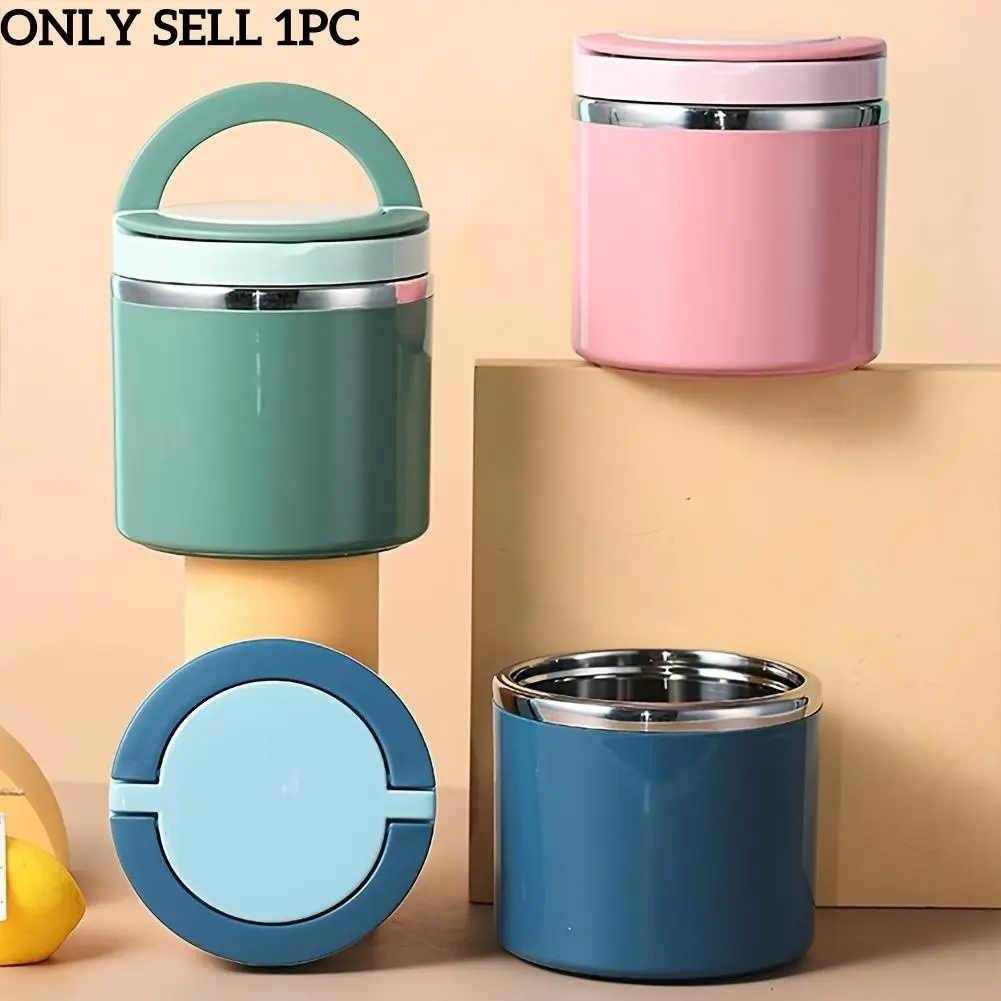 Stainless Steel Insulated Lunch Box with Handle, Leak-Proof Stackable Design, Hot Cold Isolation, Office School Camping Picnic, Thermal Lunch Box, Leakproof Lunch Box, Leakproof Lunchbox