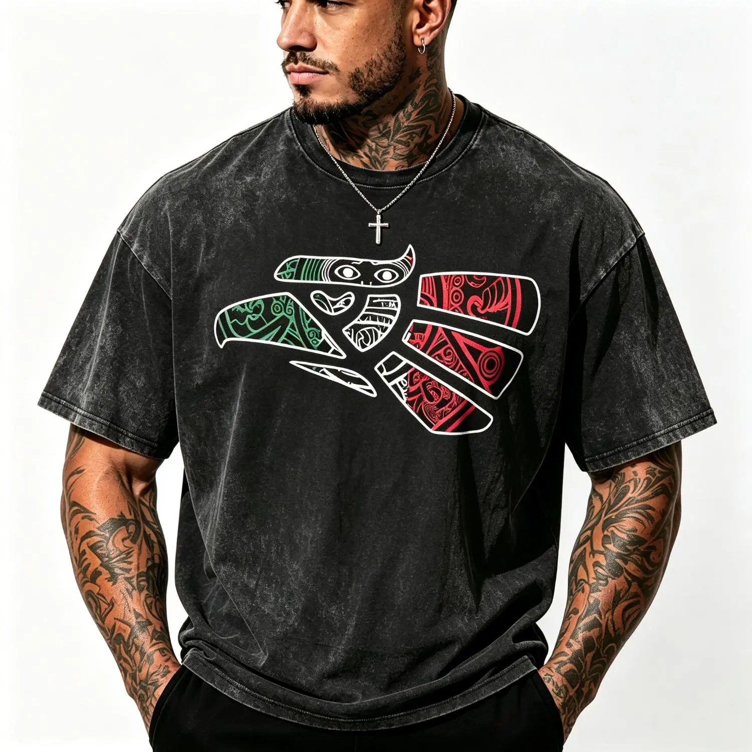 Washed T-shirt-black