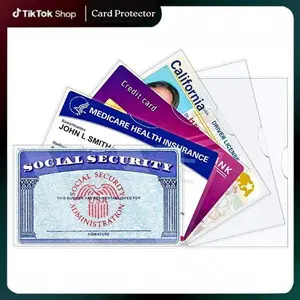 6 Pack Social Security Card Protector Sleeves, Ultra Clear & Durable 31Mil Waterproof SSN/New Medicare/Credit Card Holder, Soft ID/Debit/Credit/Index Card Storage Sleeves