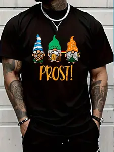 100% Cotton Oktoberfest Gnomes Prost German Bavarian Festival Men Women T-Shirt Women's Men's Graphic Tee Crew Neck summer vacation Tops