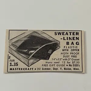 Mastercraft Sweater-Linen Bag Boston MA 1952 Yankee Magazine Ad SAG5-S3