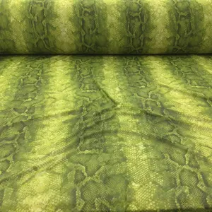 PowerNet Stretch Mesh Nylon Spandex Sheer Printed Snake Skin Lime Green Z508