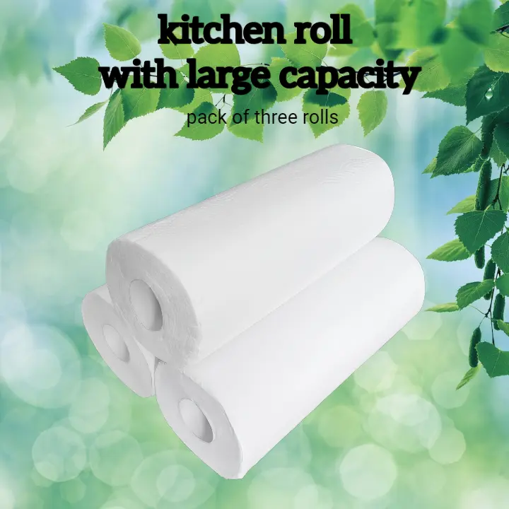 Tear - Resistant Kitchen Roll: Large - sized, Waterproof, Durable, Absorbs Oil and Water! Natural, Eco - friendly & Degradable Materials! Wipes