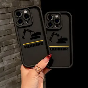 Anti-Drop Soft Tpu Phone Case for iPhone 16 15 14 13 12 11 Pro Max Mini XR XS X 7 8 Plus, Hot Liebherr Excavator Design