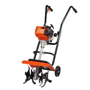 summervibes Power Garden Tiller Cultivator - Gas-Powered 4-Stroke, 31CC Engine, 4 Steel Adjustable Tines, Aluminum Gear, Portable with Handle, Beginner-Friendly Tool for Lawn & Garden Cultivation