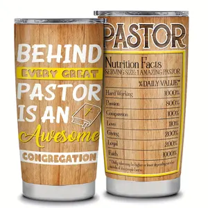 Pastor Appreciation Gifts 20oz Stainless Steel Tumbler Pastor Gifts for Men Women for Christian Pastors Suitable for Everyday Use Perfect Gift for Pastor Appreciation Day Christmas Thank You Mens Gifts water bottle for women cappuccino mug