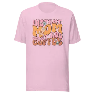 Women's Mama Retro Trendy Gift Motivational Quote Instant Mom Just Add Coffee Graphic Mother T-Shirt: Standard and Plus Size Tee